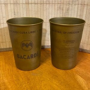 Set of 2 Bacardi Cuba Libre brass cups